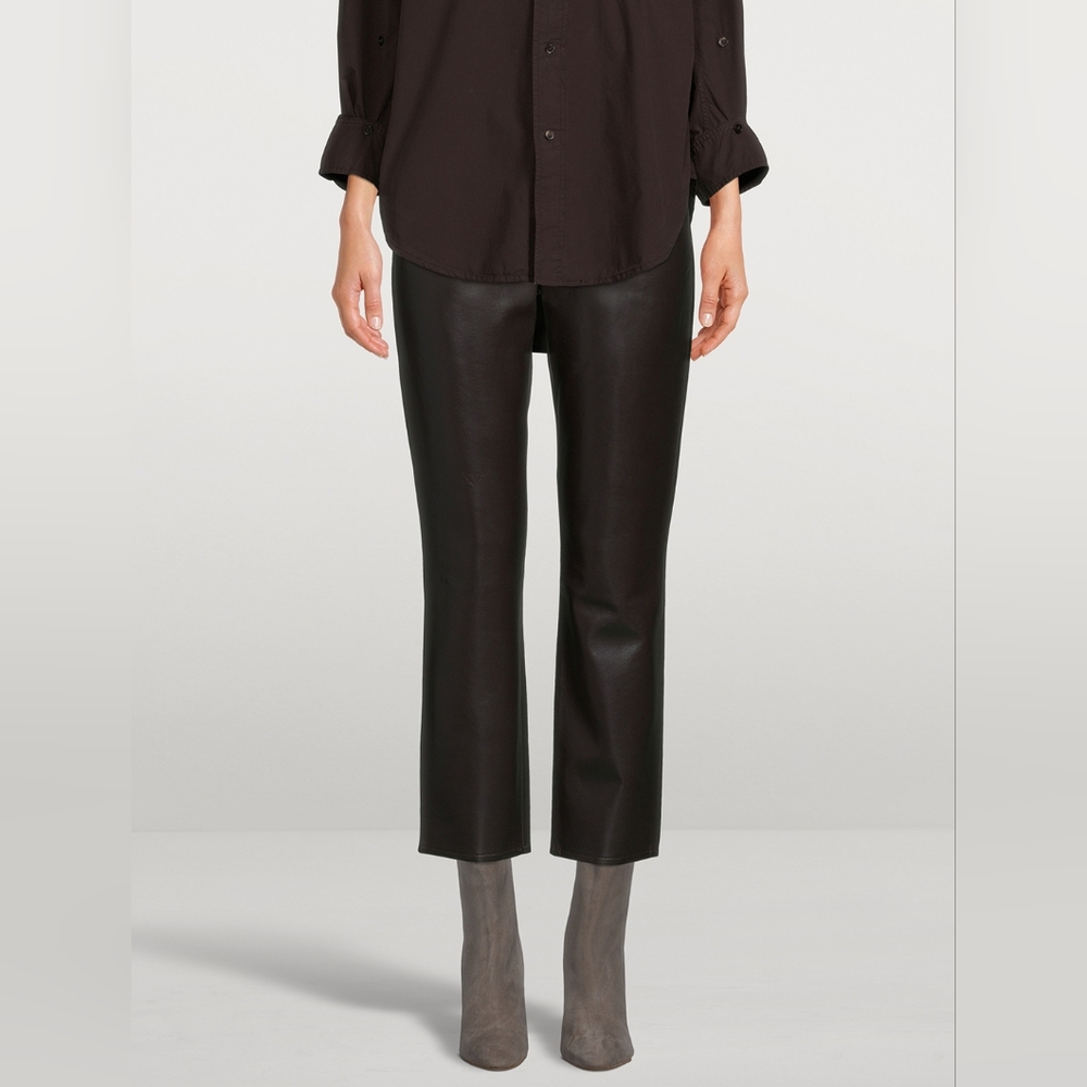 NWT Citizens of Humanity Jolene High-Rise Straight Cropped Leather Pants  27